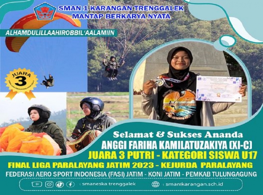 ANGGI FARIHA K. (XI-C) SMANESKA RAIH JUARA 3 PARALAYANG