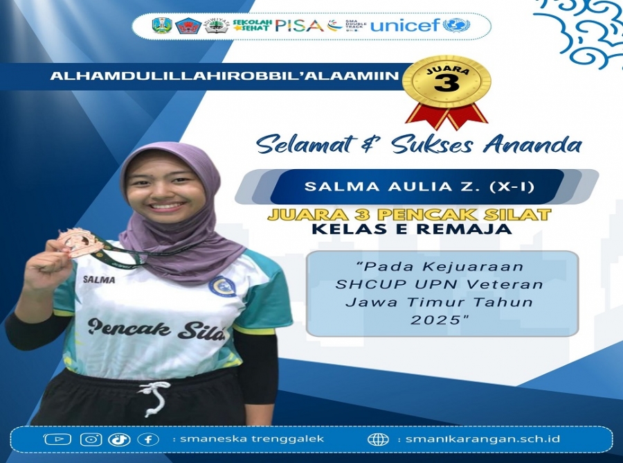 SALMA AULIA SMANESKA RAIH JUARA 3 PENCAK SILAT SHCUP UPN