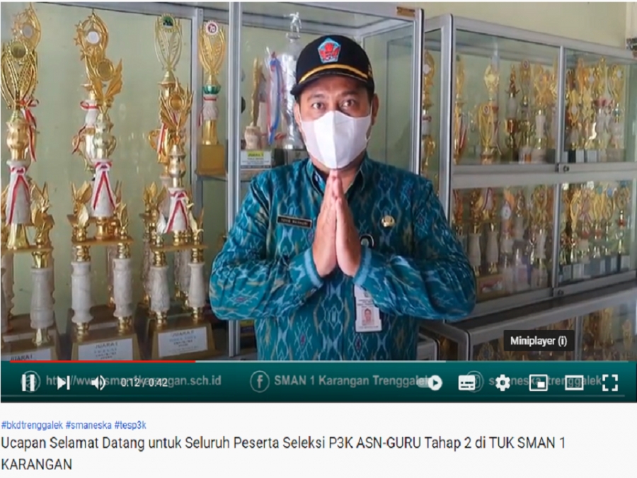 Ucapan Selamat Datang untuk Seluruh Peserta Tes Seleksi P3K oleh Kepala SMAN 1 Karangan