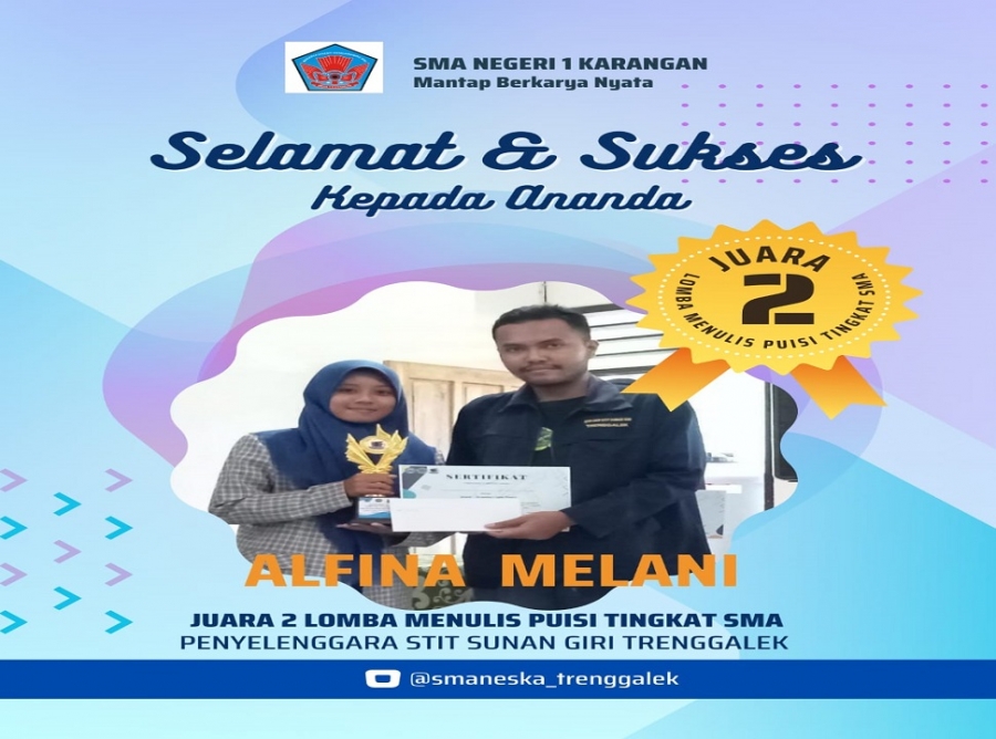 ALFINA MELANI RAIH JUARA 2 CIPTA PUISI TINGKAT KABUPATEN