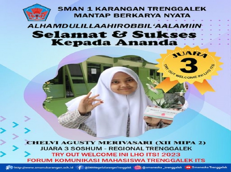 CHELVI AGUSTY MERIVASARI RAIH JUARA 3 SOSHUM REG. TRENGGALEK