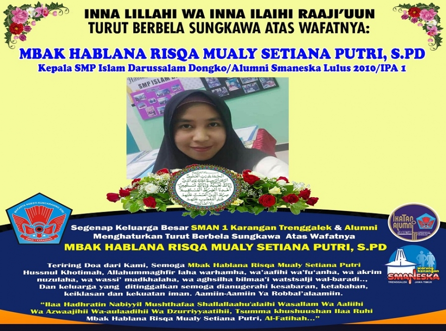 BERDUKA ATAS MENINGGALNYA MBAK HABLANA RISQA ALUMNI 2010
