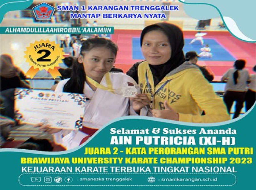 AIN PUTRICIA SMANESKA RAIH JUARA 2 KATA PERORANGAN SMA