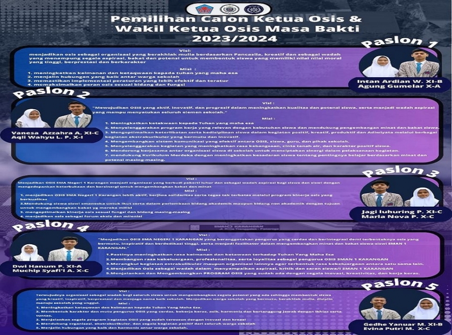 VISI &amp; MISI CALON KETUA OSIS SMAN 1 KARANGAN MASA BHAKTI 2023/2024