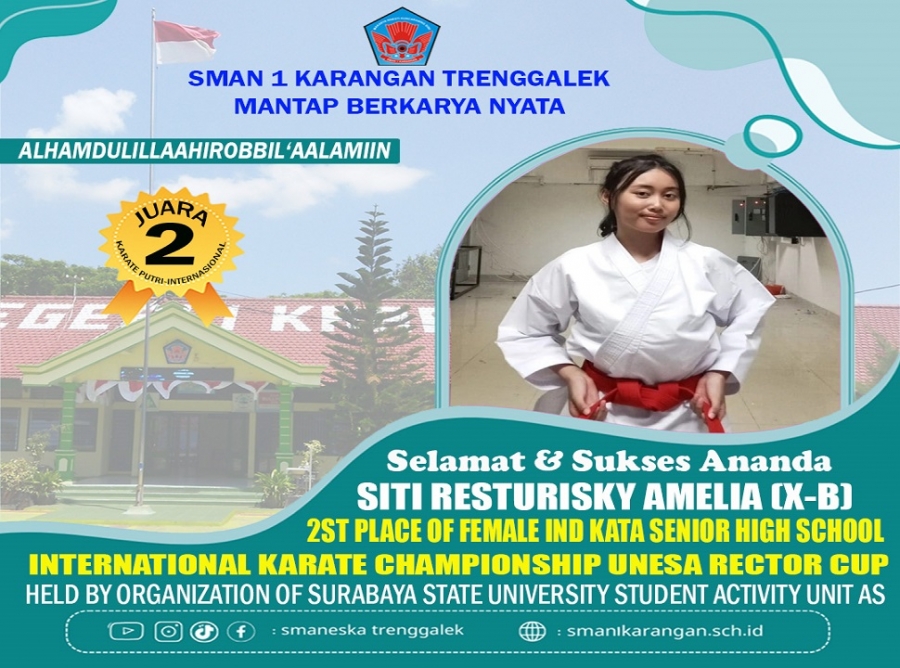 SITI RESTURISKY SMANESKA RAIH JUARA 2 KARATE INTERNASIONAL