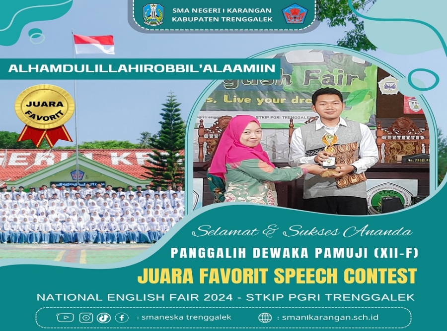 PANGGALIH SMAN 1 KARANGAN RAIH JUARA FAVORIT SPEECH CONTEST