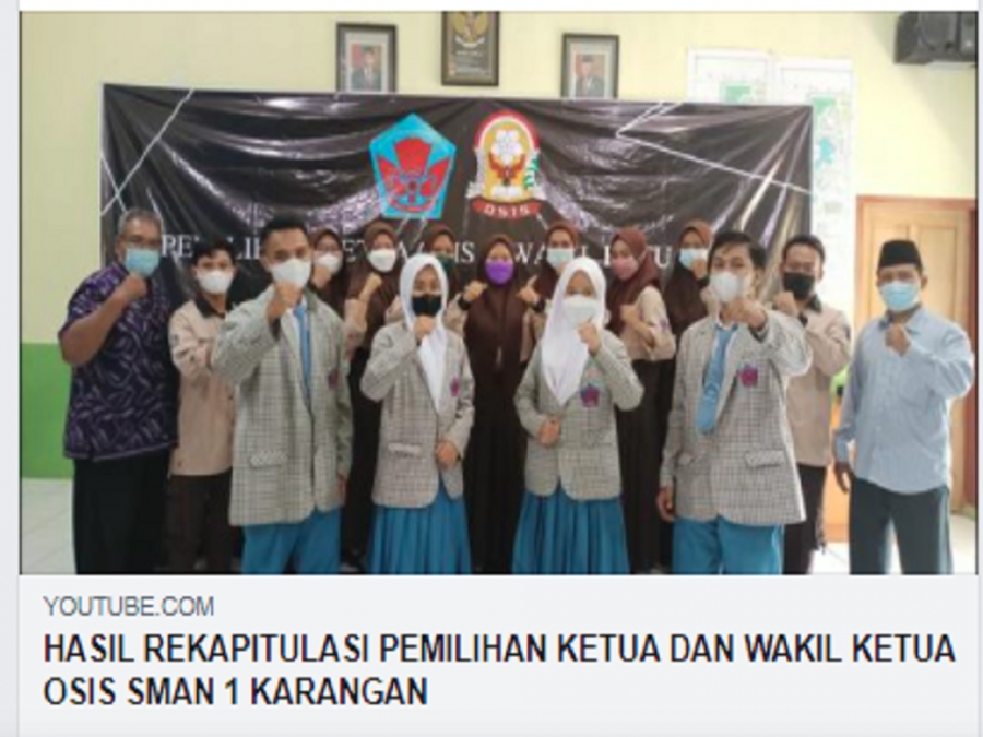 HASIL REKAPITULASI PEMILIHAN KETUA DAN WAKIL KETUA OSIS