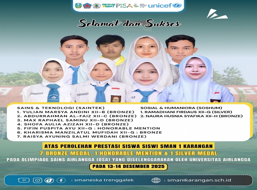 SISWA SMANESKA BORONG 9 MEDALI DI OLIM SAINS AIRLANGGA 2025