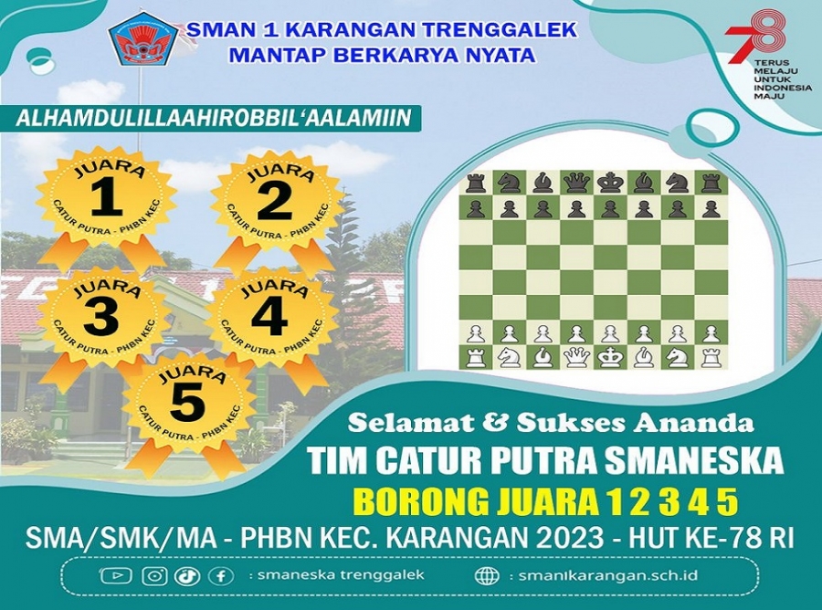 TIM CATUR PUTRA/I SMANESKA BORONG KEJUARAAN DI KECAMATAN