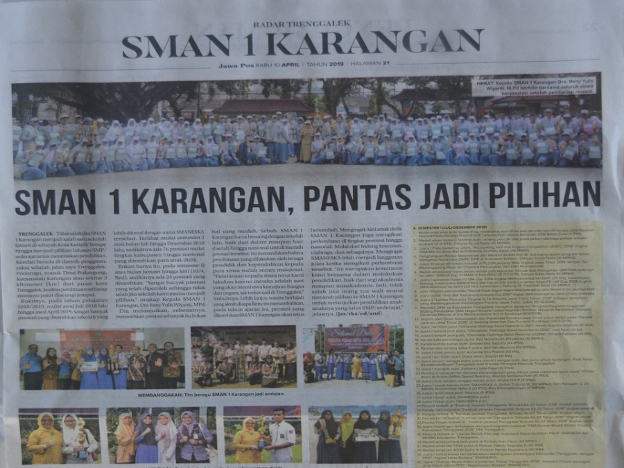SMAN 1 KARANGAN TRENGGALEK, PANTAS JADI PILIHAN