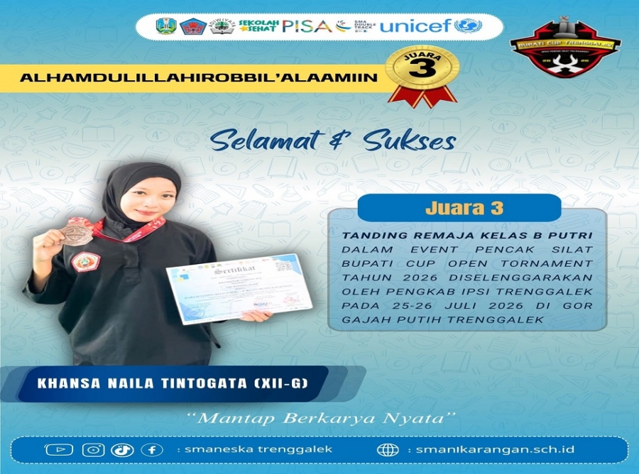 KHANSA (XII-G) SMAN 1 KARANGAN SABET JUARA 3 PENCAK SILAT