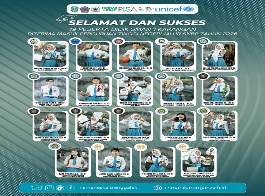 SELAMAT19 SISWA KELAS XII SMAN 1 KARANGAN LOLOS SNBP 2026