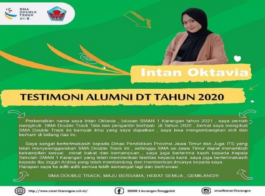 Testimoni Alumni Double Track Tata Rias SMAN 1 Karangan Tahun 2020