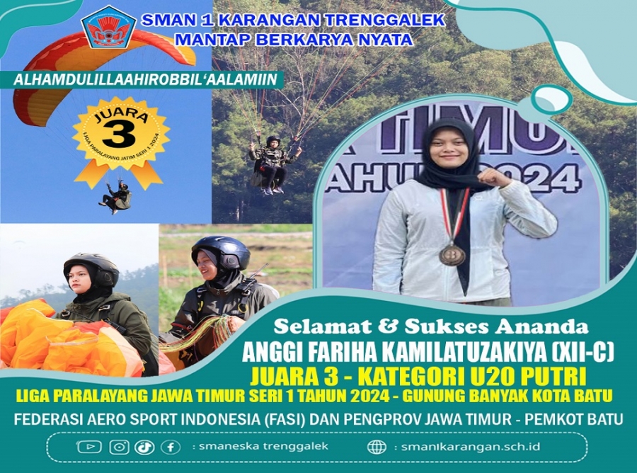 ANGGI FARIHA K. (XII-C) SMANESKA RAIH JUARA 3 PARALAYANG JATIM