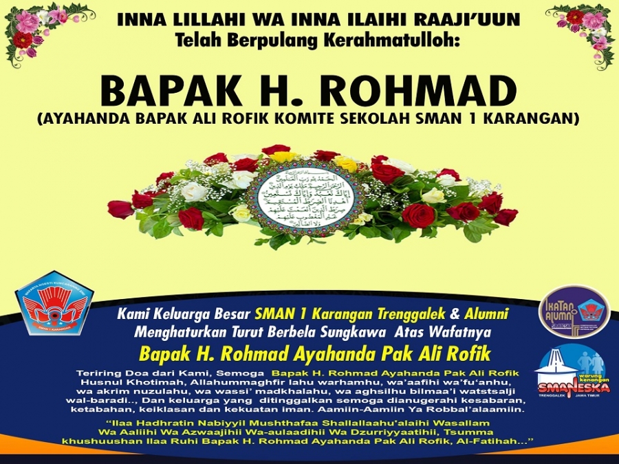 INNA LILLAHI WA INNA ILAIHI RAAJI&rsquo;UUN, TELAH BERPULANG KERAHMATULLOH