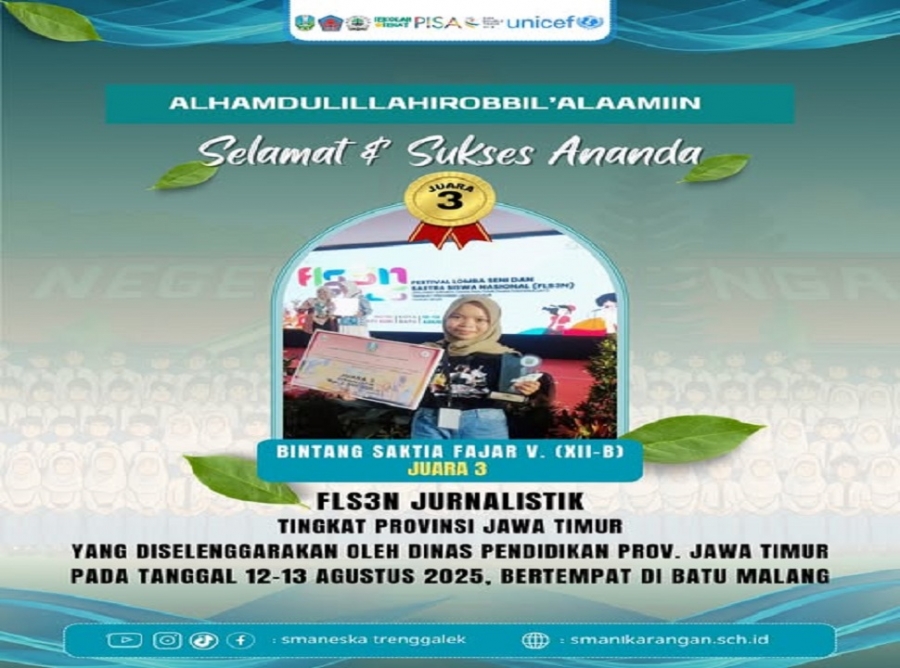 BINTANG SAKTIA SMAN 1 KARANGAN RAIH JUARA 3 FLS2N PROV JATIM 2025