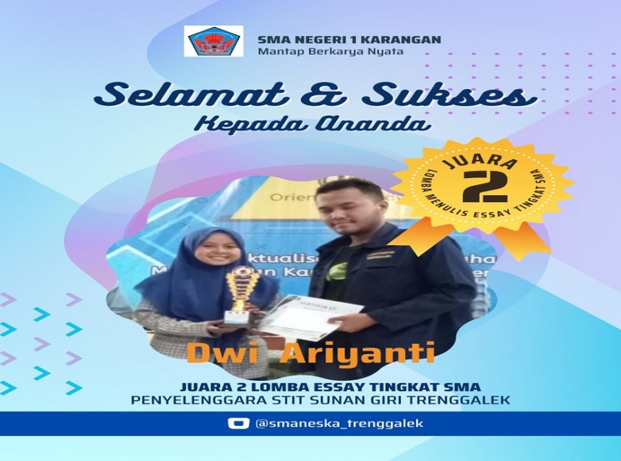 SISWI SMANESKA RAIH JUARA 2 ESSAY SE-KABUPATEN TRENGGALEK