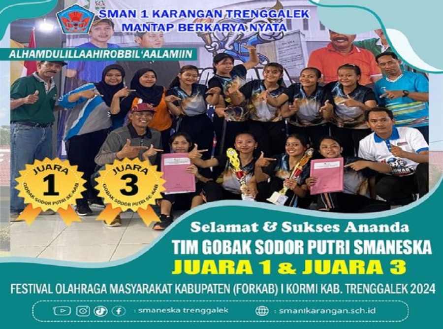 TIM GOBAK SODOR PUTRI SMAN 1 KARANGAN RAIH JUARA 1 &amp; JUARA 3