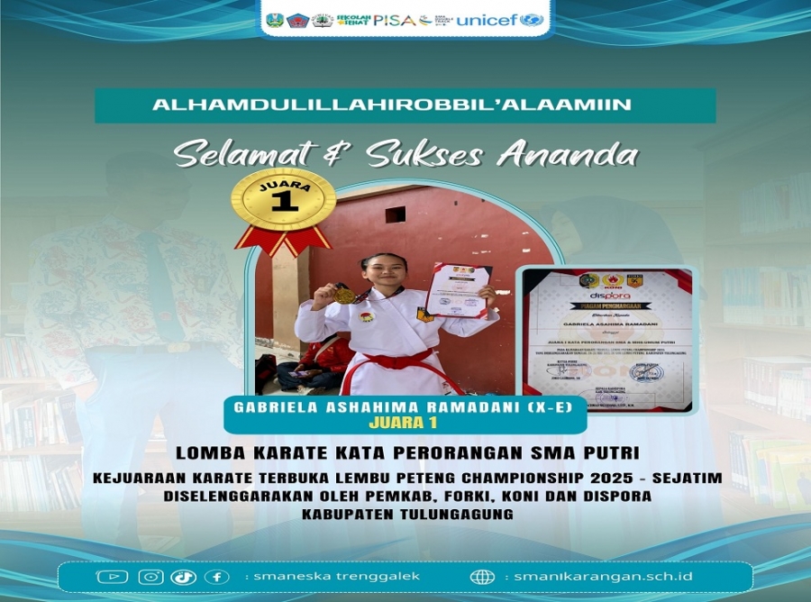 GABRIELA A.R. (X-E) SMANESKA RAIH JUARA 1 KARATE KATA 2025