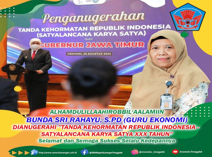 BUNDA SRI RAHAYU GURU EKONOMI MENDAPAT PENGHARGAAN