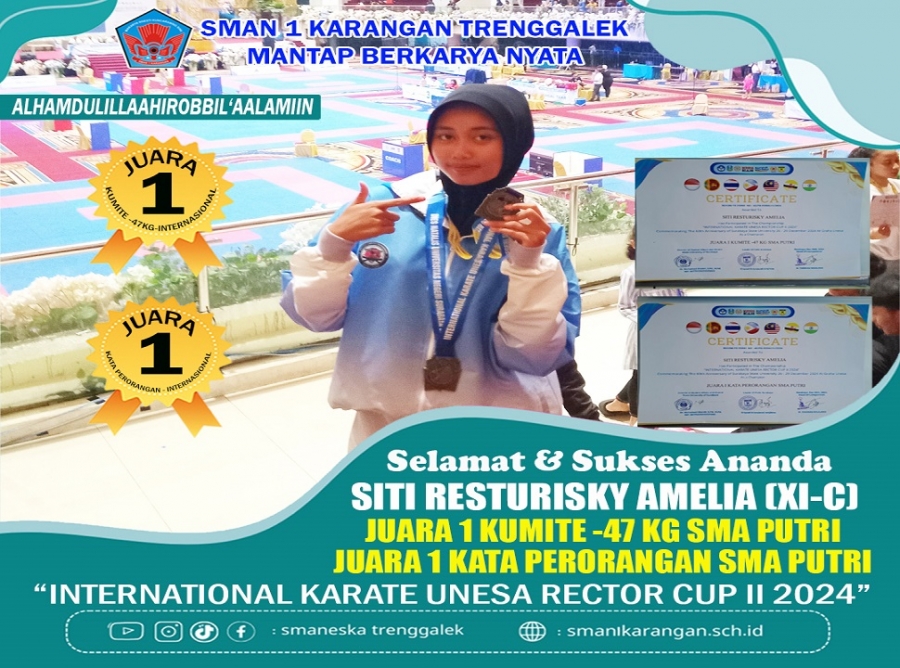 SITI RESTURISKY A. (XI-C) SMANESKA BORONG 2 MEDALI KARATE 2024