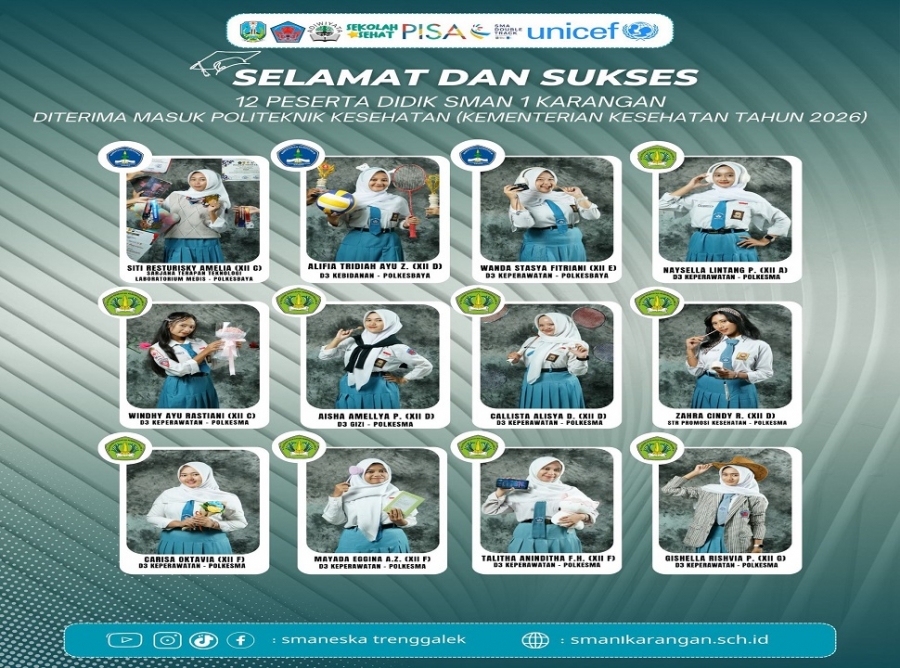 12 PESERTA DIDIK SMAN 1 KARANGAN DITERIMA MASUK POLTEKKES