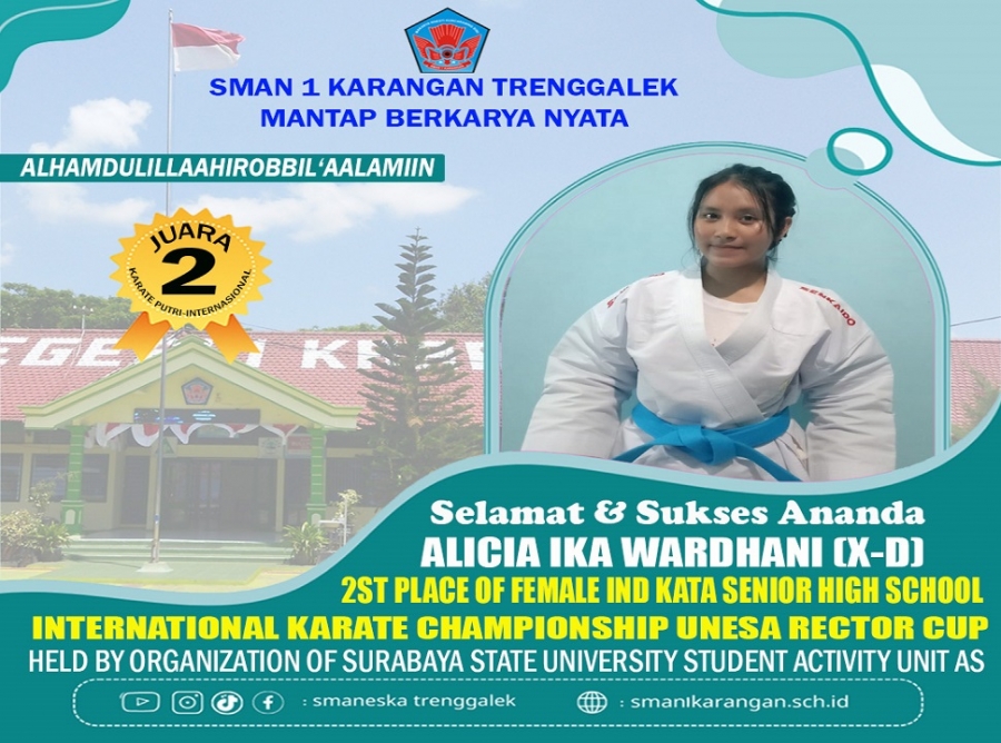 ALICIA SISWI SMAN 1 KARANGAN RAIH JUARA 2 KARATE INTERNASIONAL