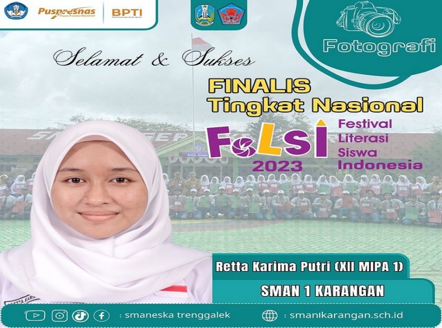 RETA KARIMA (XII MIPA 1) MASUK FINALIS FLS2N FOTOGRAFI 2023