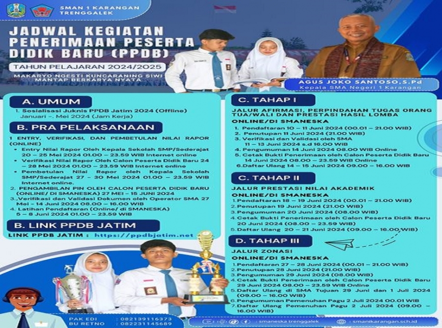 JADWAL PPDB SMA NEGERI 1 KARANGAN TAHUN AJARAN 2024/2025